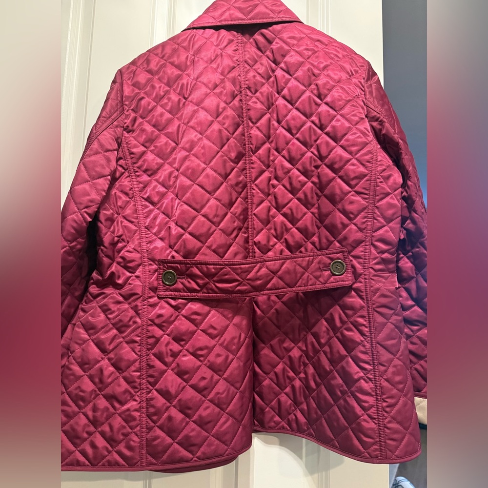 Women’s Burberry jacket. Like new. Magenta / burgundy color. Size XL - Picture 4 of 8